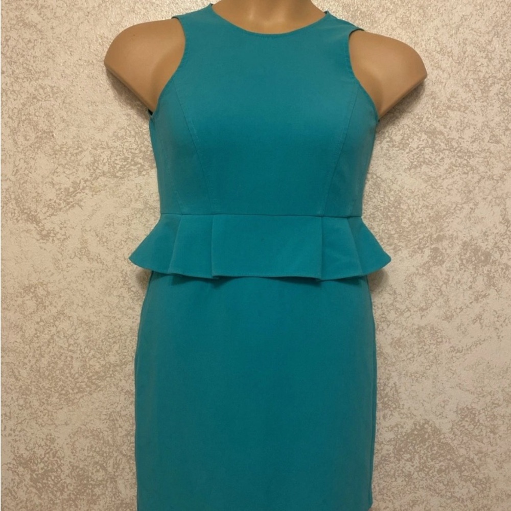 LOFT Seafoam Green Sleeveless Peplum Dress